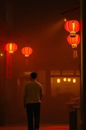 《深巷有灯》封面，巷口一盏亮着的白炽灯